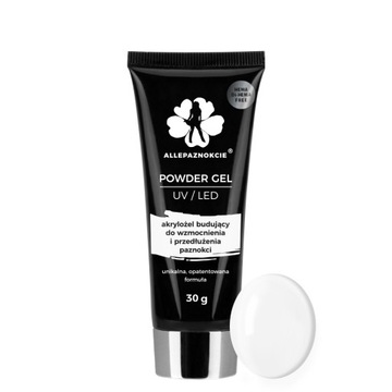 Powder Gel Akrylożel Powder Przedłużanie Paznokci żel White 30ml Nr 02