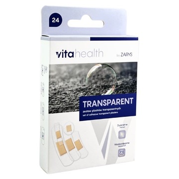 ZESTAW PLASTRÓW TRANSPARENTNYCH WODOODPORNYCH MIX ROZMIARÓW 24 sztuki