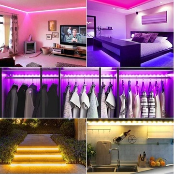 KOLOROWA TAŚMA LEDOWA TV USB RGB PODŚWIETLENIE LED 2M 5V + PILOT LEDY