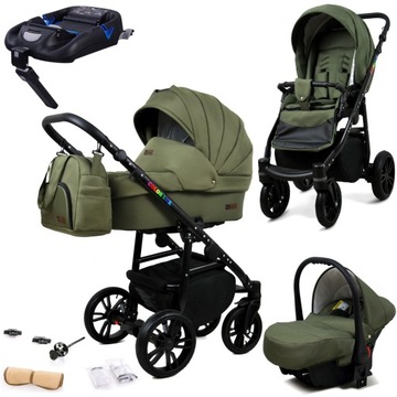 Wózek 4w1 dziecięcy BabyLux ColorLux + baza Isofix