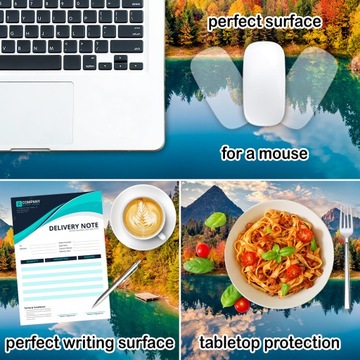 Коврик защитный 90х45 на письменный стол, столешницу, озеро, горы