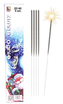 ZIMNE OGNIE DŁUGIE 40 cm 5 szt na urodziny ślub wesele sylwestra