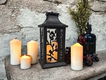 Черный светодиодный фонарь-свеча We Remember Candle Electric Cemetery 33 см