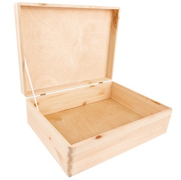 Pudełko drewniane skrzynka z wiekiem na prezent zabawki zdjęcia 40x30x14 cm