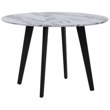 Stół do jadalni okrągły ⌀ 110 cm efekt marmuru z czarnym MOSBY