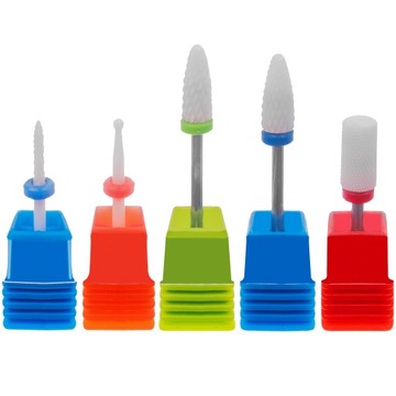 Zestaw Frezów do Frezarka Paznokci Manicure Pedicure Ceramicznych Frezy x 5