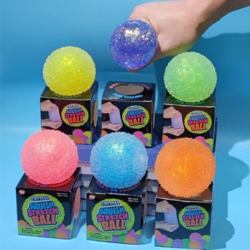 М'яч сенсорний CRYSTAL GUMMI BALL 2.5 розтяжна антистрес 6 шт.