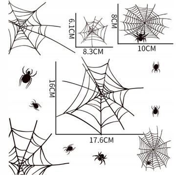ДЕКОРАТИВНЫЕ НАКЛЕЙКИ НА ХЭЛЛОУИН Пауки 4 в 1