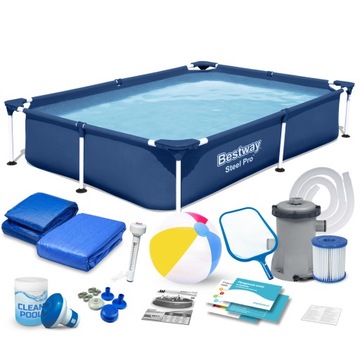 BASEN OGRODOWY STELAŻOWY 221x150x43cm BESTWAY 16w1
