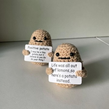 Вязаная кукла Mini Funny Positive Potato Khaki 4см