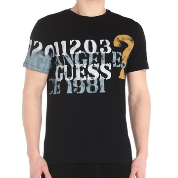 Guess t-shirt koszulka męska czarna napisy logo M3GI14J1314-JBLK S