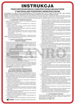 INSTRUKCJA PPOŻ dla magazynów z materiałami palnym