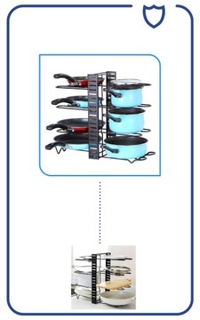 МНОГОФУНКЦИОНАЛЬНЫЙ ОРГАНАЙЗЕР ДЛЯ СТЕКЛОВ, КОРЗИН, МЕТАЛЛИЧЕСКИХ КРЫШОК, 8 ЧАСТЕЙ
