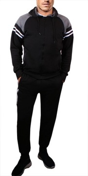 СПОРТИВНЫЙ КОСТЮМ МУЖСКИЙ толстовка + брюки ХЛОПОК темно-синий 001 M