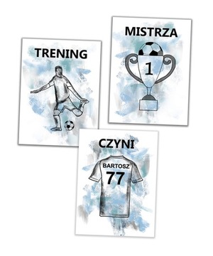 3 x plakat trening czyni mistrza piłka a4