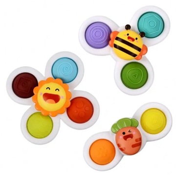 3 X Fidget Spiner Toy Toy Sensory Sandbanking с всасывающей чашкой