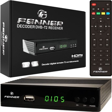 Dekoder tuner Fenner FN-GX2 HD DVB-T2 H265 HEVC LAN USB
