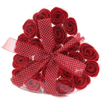 Набор из 24 мыльных роз сердце красное ко Дню святого Валентина