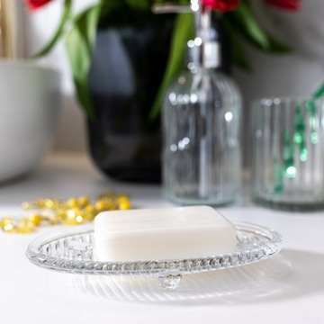 MYDELNICZKA SZKLANA NA MYDŁO POJEMNIK GLAMOUR