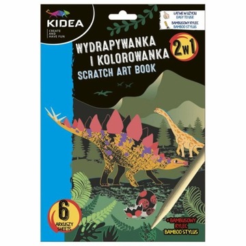 Wydrapywanka kolorowanka 2 w 1 dinozaury