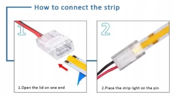 Однопорный разъем разъема с кабелем для светодиодных лент Cob 8 мм IP20