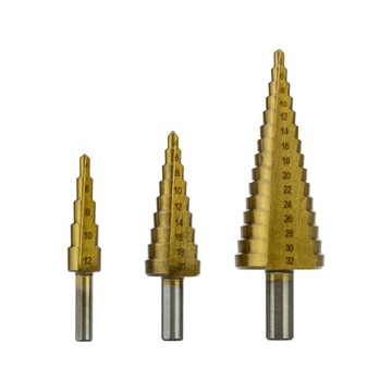 КОНИЧЕСКОЕ СТУПЕНЧАТОЕ СВЕРЛО, 3 шт. HSS TYTAN