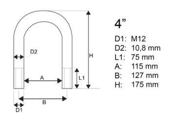 Cybant Зажим для труб M 12 x 115 (4