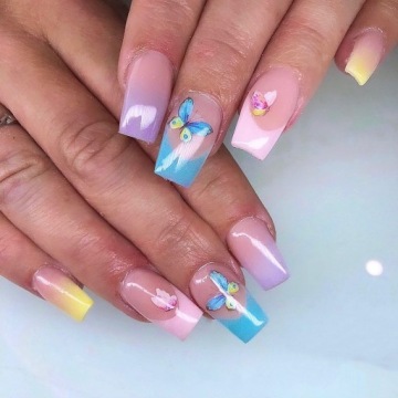 НАКЛЕЙКИ ДЛЯ НОГТЕЙ, самоклеящиеся бабочки, цветы 625