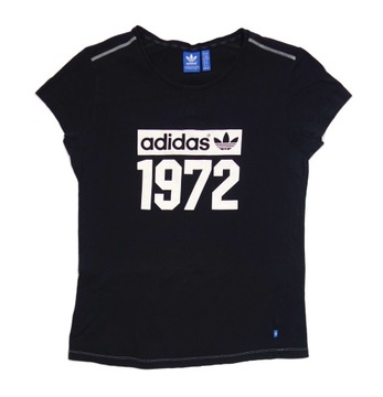 ADIDAS ORIGINALS Damski Czarny T-shirt Bluzka Logo M 38 L 40