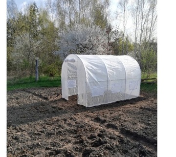 TUNEL FOLIOWY Ogrodowy Szklarnia Foliowa 2x3 6m2 Namiot Foliak 3x2 BIAŁY