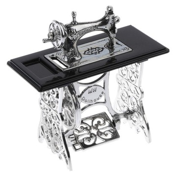 1/12 Scale Dollhouse Miniature Decorative Metal Sewing Machine Non working