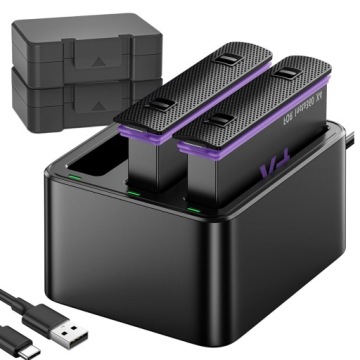 Usb Nabíječka Pouzdro Pro 2X Akumulátor/baterie Pro INSTA360 X4 Vysoká Kvalita