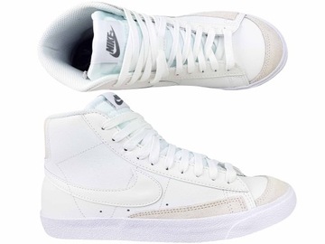 NIKE BLAZER MID BUTY DAMSKIE WYSOKIE TRAMPKI BIAŁE