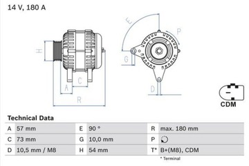 ALTERNÁTOR 180A 0 986 082 200 BOSCH BMW 1 E81 E82