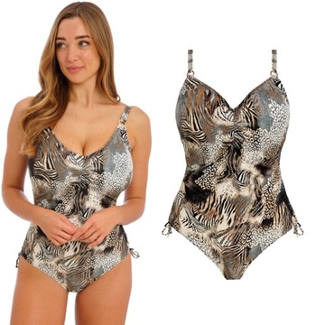 85F 38E Fantasie Seraya Sands monochrome strój kąpielowy jednoczęściowy