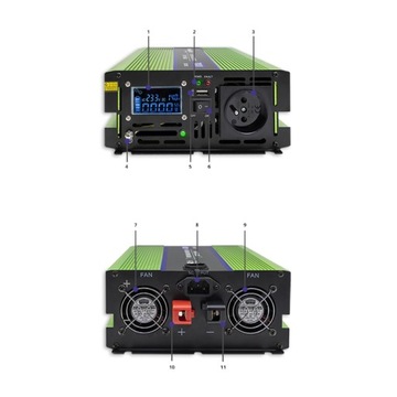 Преобразователь с зарядкой 12В 230В 2000Вт LCD Sinus