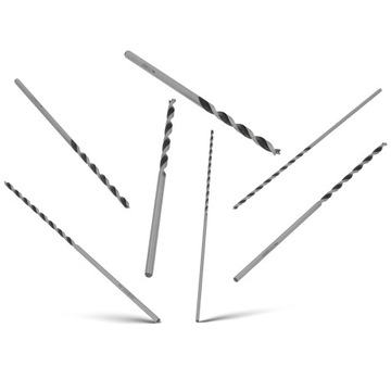 НАБОР СВЕРЛ 7x Сверла по дереву ДЛИННЫЕ СПИРАЛЬНЫЕ Сверла 4–12 мм для гипсокартона