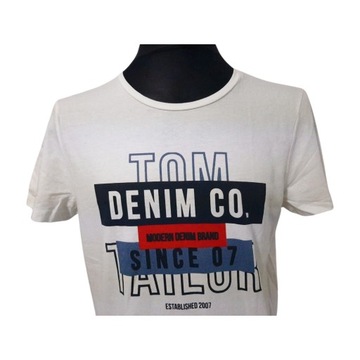 T SHIRT TOM TAYLOR DENIM L KOSZULKA BLUZKA MĘSKA BIAŁA BAWEŁNA JAKOŚĆ +