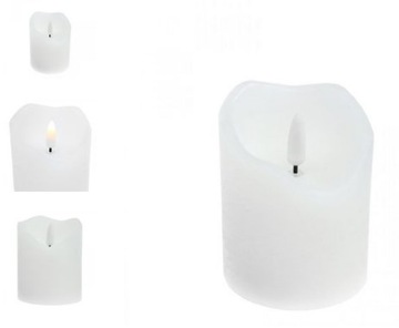 Świeca led woskowa BIAŁA 7 x 9 cm mała