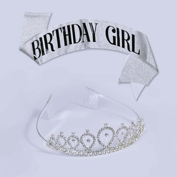 Тиара со стразами, повязка на голову, товары для вечеринок, блестящие аксессуары, серебро