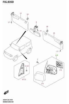 SUZUKI JIMNY 2018 - ZRCÁTKO LEVÉ