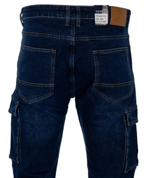 Spodnie bojówki jeansowe dżinsowe jeans W42