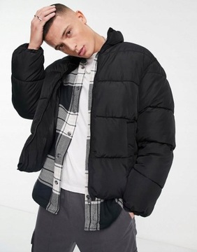 KURTKA YG4 NH2__L JACK&JONES CZARNA PIKOWANA