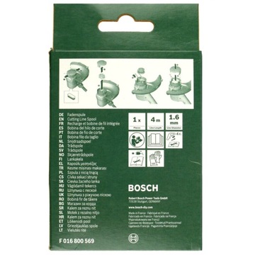 КАТУШКА ЛЕСКИ 1,6 мм, 4 м для EASYGRASSCUT 18V и EASYGRASSCUT 23 BOSCH