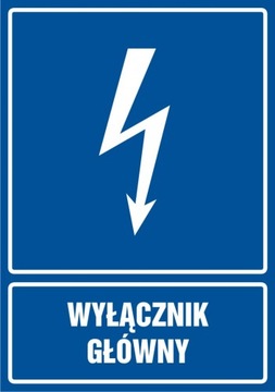 Wyłącznik główny znak elektryczny FOLIA 7,4x10,5