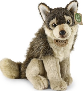MASKOTKA WILK REALISTYCZNY SIEDZĄCY WOLF 29cm