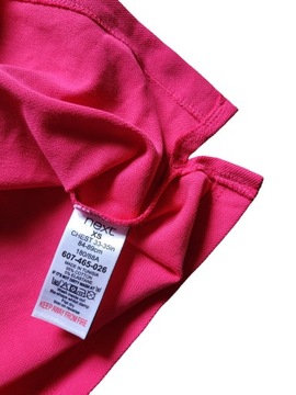 Nowa różowa bluzka męska koszulka polo NEXT XS small krótki rękaw bawełna
