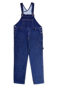 DUŻE MĘSKIE SPODNIE JEANSOWE OGRODNICZKI (GRANAT) PAS 137CM