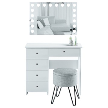 TOALETKA BIAŁA LUSTRO OŚWIETLENIE LED