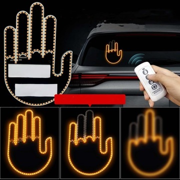 Светодиодный индикатор жестов HAND для среднего пальца заднего стекла автомобиля + ДИСТАНЦИОННЫЙ